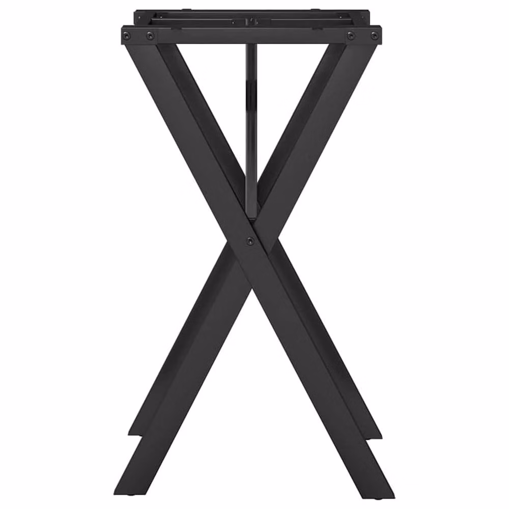 Berkfield Home Durable X-Frame Dining Table Legs in Matt Black Steel, W/D/H: 40 x 40 x 73 cm – 4