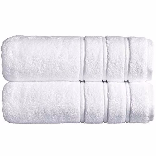 Christy Antalya Luxury 100% Turkish Cotton Bath Towel Set, 2 Piece, White, W: 70 cm x L: 125 cm – 1