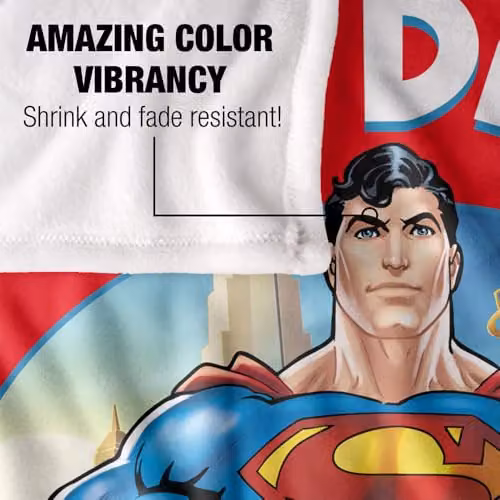 Warner Bros. Superman 100 Days of School Super Soft Silky Touch Fleece Throw Blanket for Children, Multicolour, W/D/H: 127.0 x 152.4 x 152.4 cm – 3