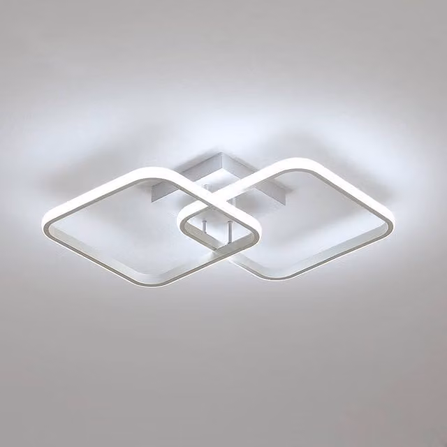 Pheashine Modern Square LED Ceiling Light, White, 59 x 59 x 3.9 cm, 42W, 6500K Cool White