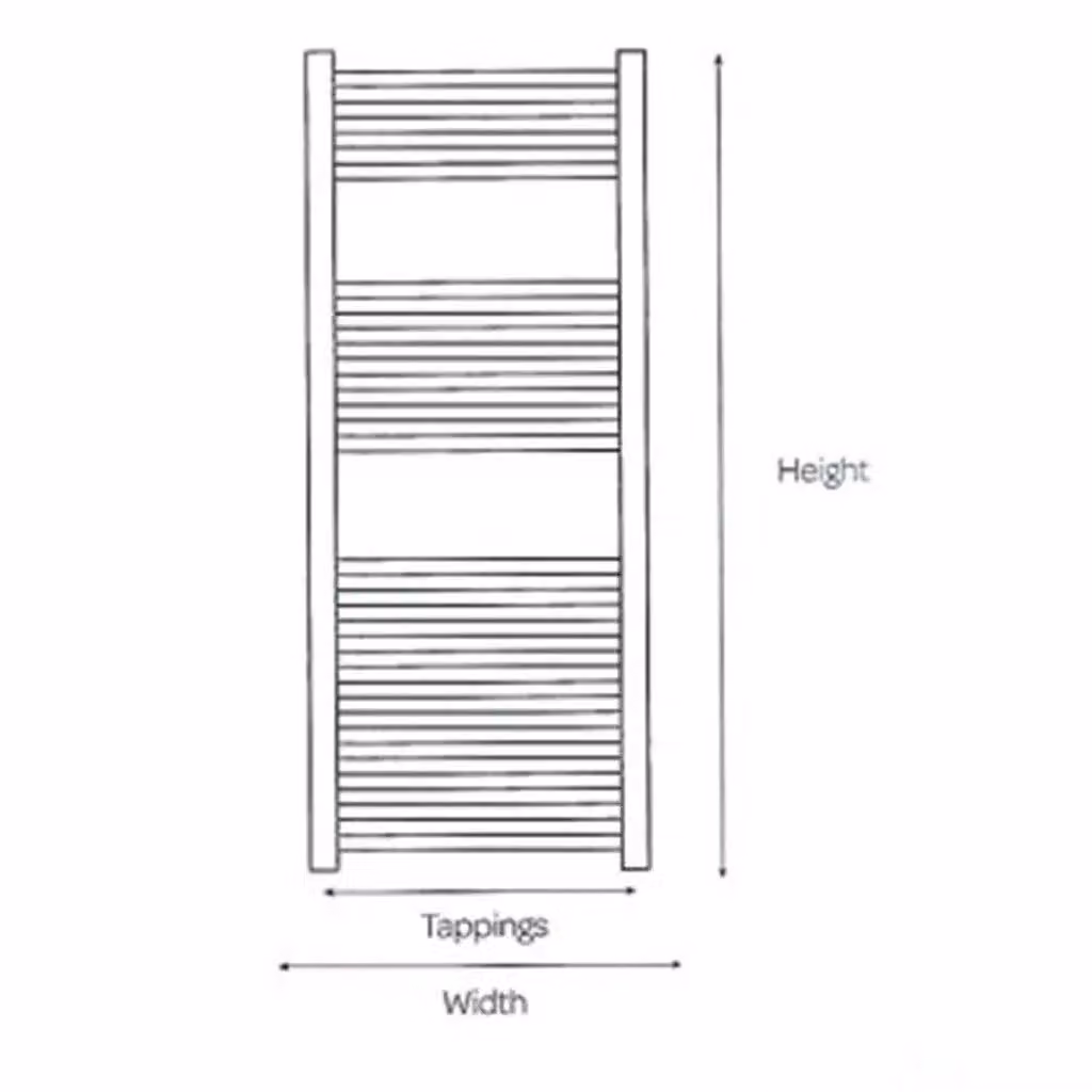 Clifton Chrome Vertical Bathroom Towel Rail, Silver, H x W: 800 x 500 mm – 2