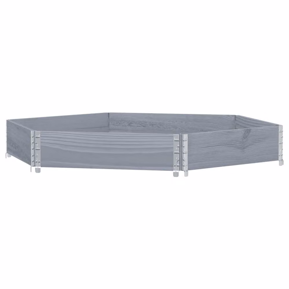 Berkfield Home Hexagon Raised Bed in Grey Solid Wood and Galvanised Steel, W/D/H: 160 x 160 x 21.5 cm – 3