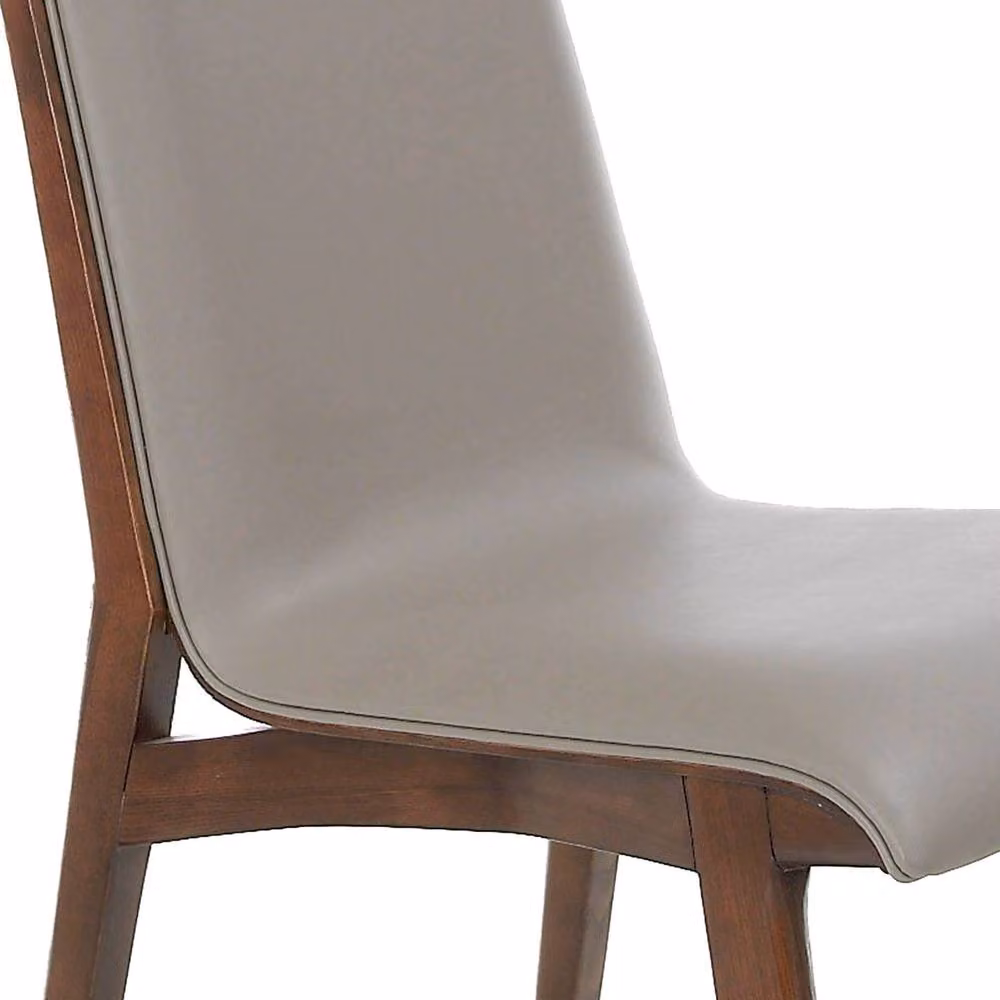 Angel Cerda Dark Mink Leatherette Dining Chair with Walnut Legs in Grey – 4