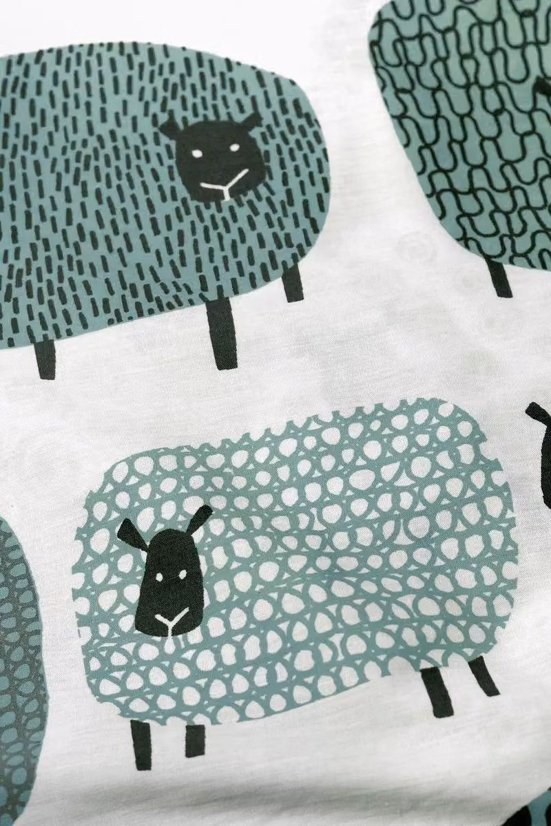 Fusion Dotty Sheep Reversible Duvet Cover Set in Blue, W/D/H: 140 x 200 cm – 2