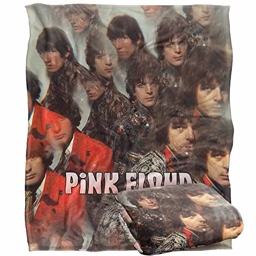 LOGOVISION Pink Floyd The Piper At The Gates Of Dawn Super Soft Microfibre Throw Blanket, White and Multicolour, W/D/H: 152 x 127 cm – 1