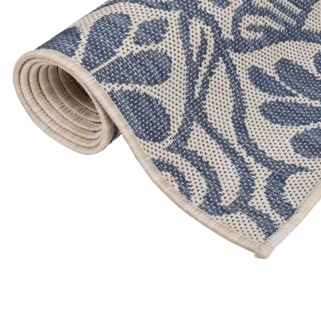 Berkfield Home Blue Patterned Outdoor Flatweave Rug, W: 160 cm, D: 230 cm – 3