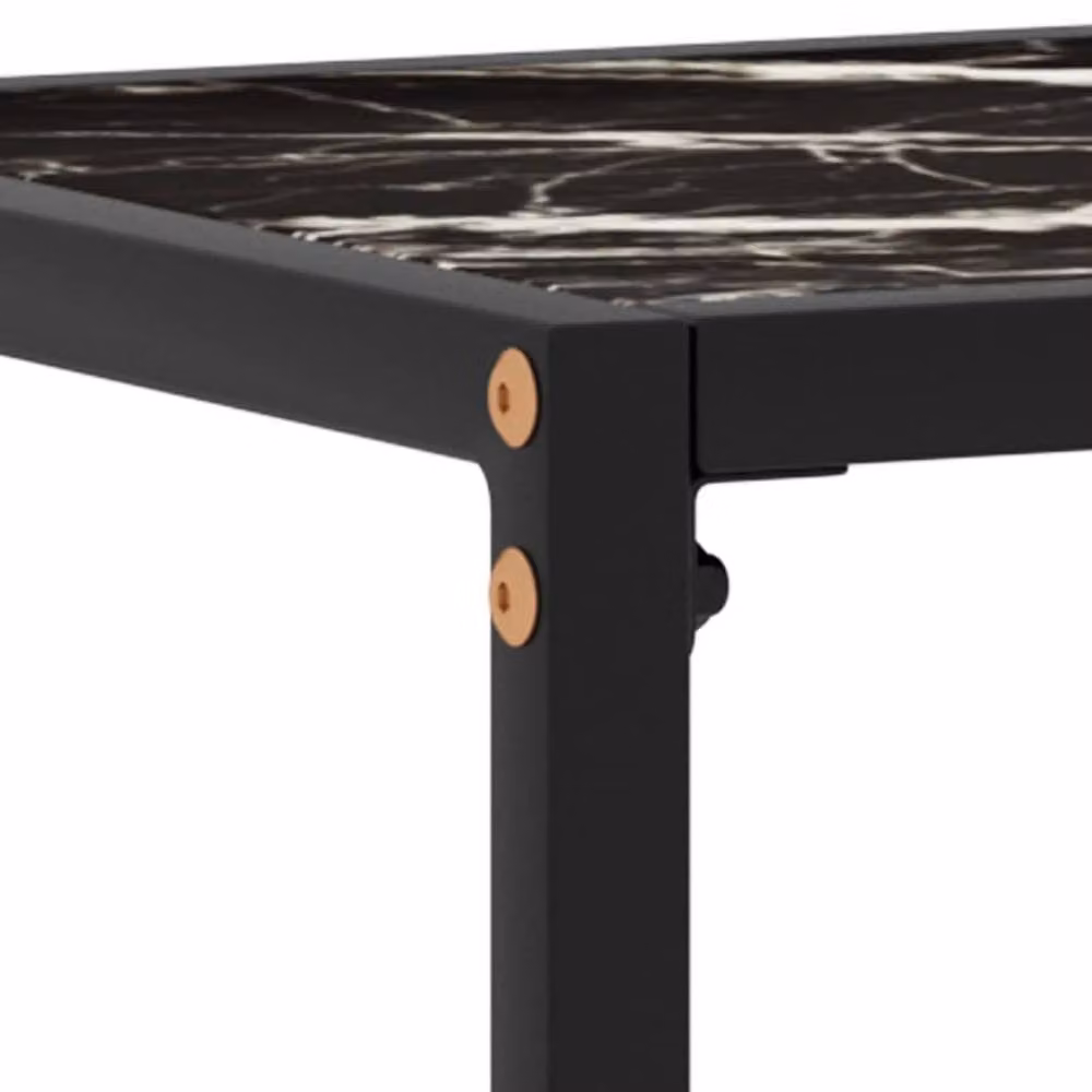 Berkfield Home Modern Black Console Table with Tempered Glass, W/D/H: 80 x 35 x 75 cm – 5