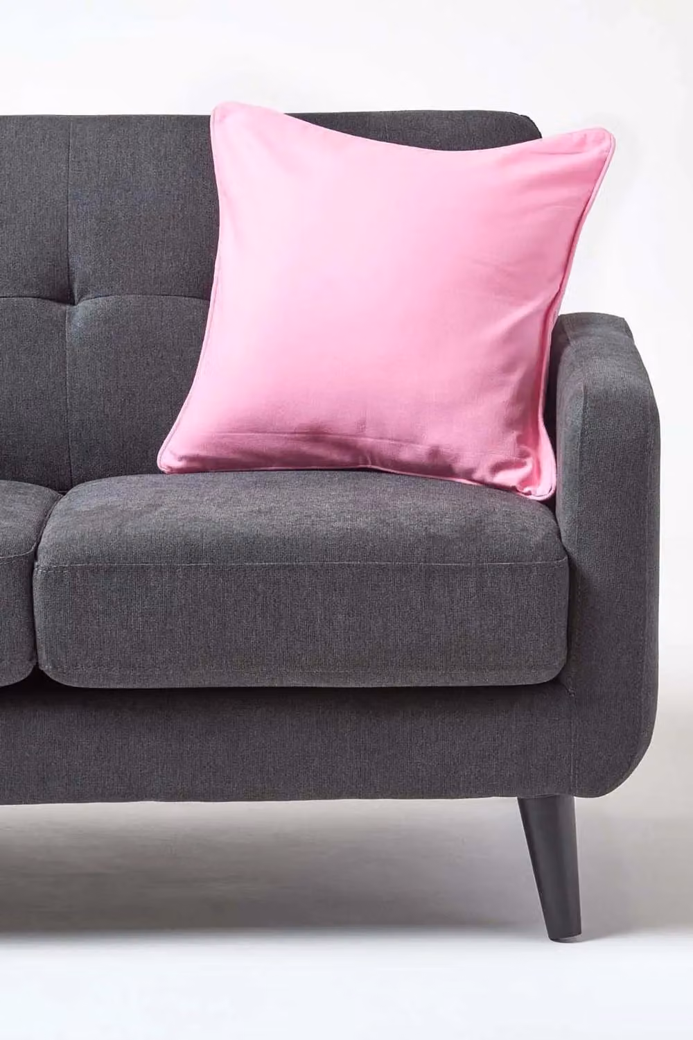 Homescapes Plain Pink Cotton Rectangular Cushion Cover, W: 50 cm, H: 30 cm – 2