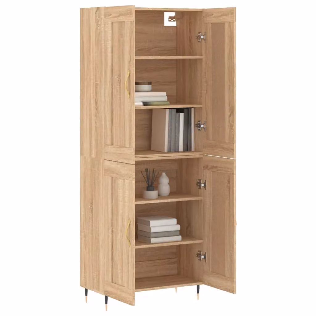 Berkfield Home Sonoma Oak Highboard in Brown, W/D/H: 69.5 x 34 x 180 cm – 2