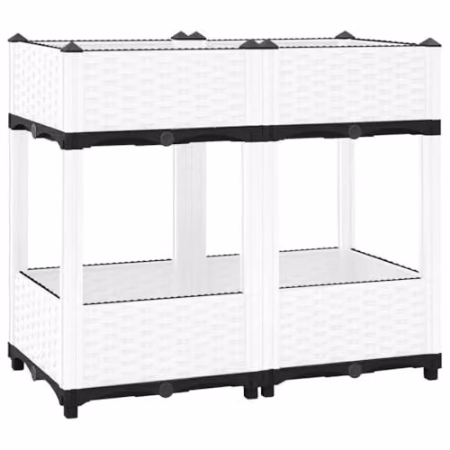 vidaXL White Plastic Raised Bed W/D/H: 80 x 40 x 71 cm