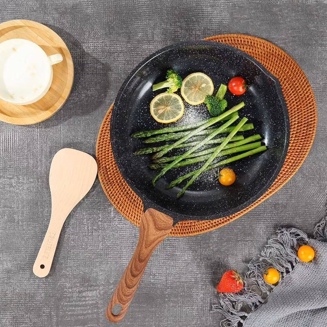 SPETLEK Black Non Stick Frying Pan with Ceramic Granite Marble Coating – 4