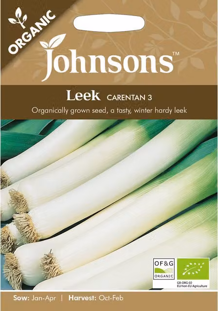 Johnsons Carentan Leek Vegetable Seeds, 3 Pack
