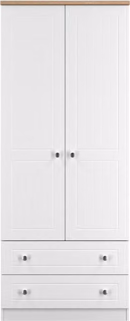 2 U Norton Ready Assembled 2 Door 2 Drawer Wardrobe in White