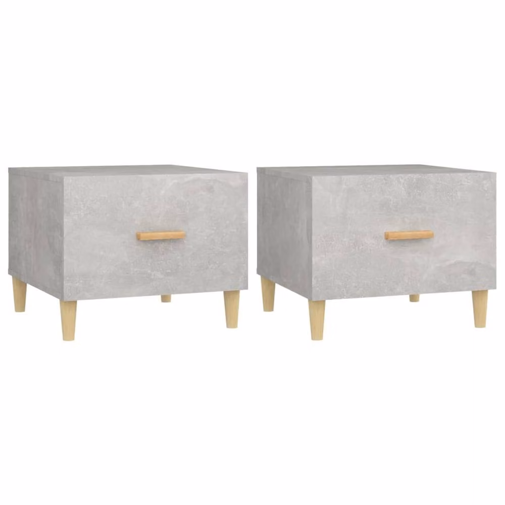 Berkfield Home Sturdy Coffee Tables, 2 Piece Set in Concrete Grey, W/D/H: 50 x 50 x 40 cm – 2
