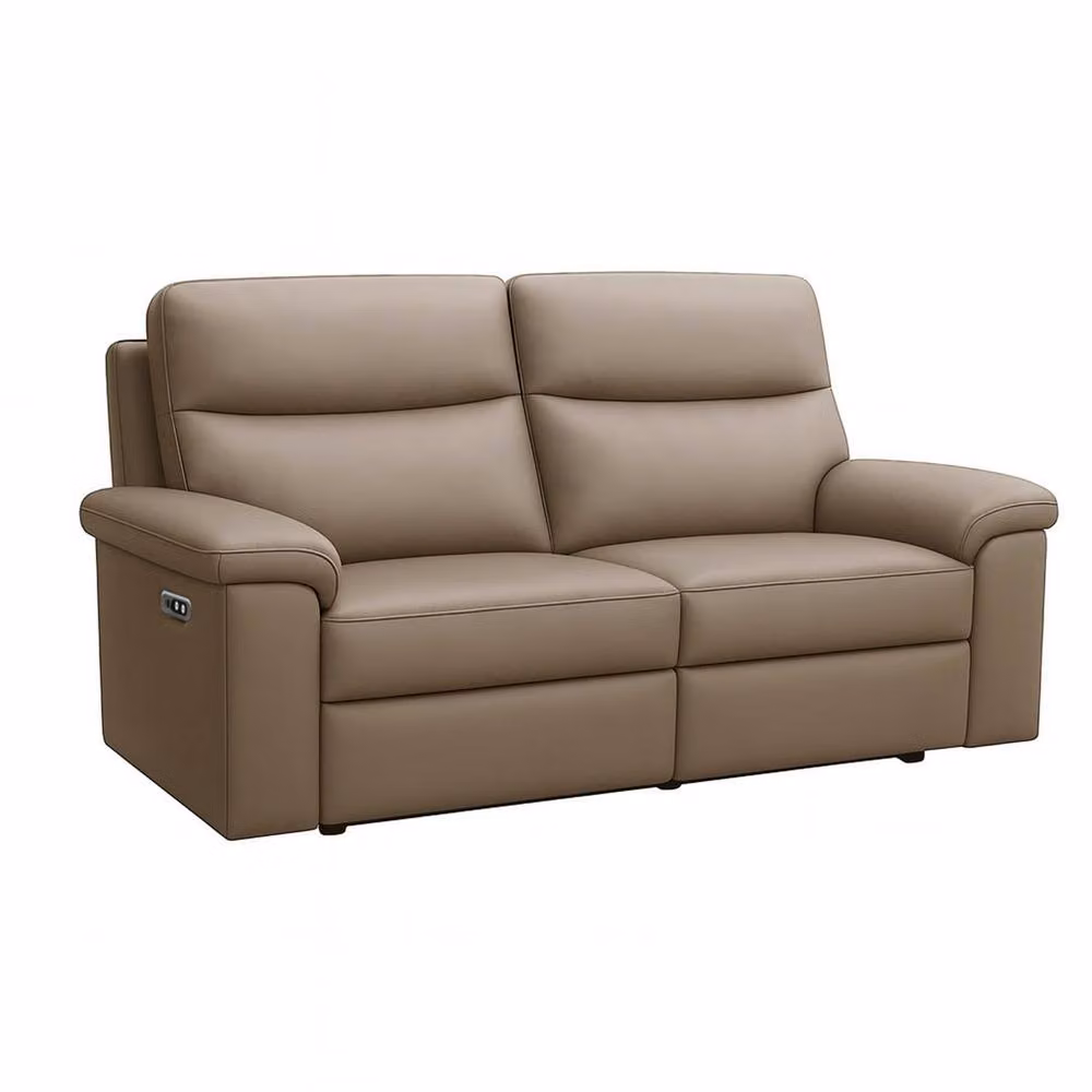 Aspire Marlowe Real Leather 3 + 2 Power Recliner Sofa Set with USB Charging in Beige – 3