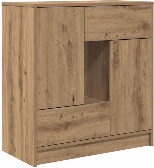 Berkfield Home Artisan Oak Sideboard with Drawers and Doors in Brown W/D/H: 70.5 x 34 x 74.5 cm