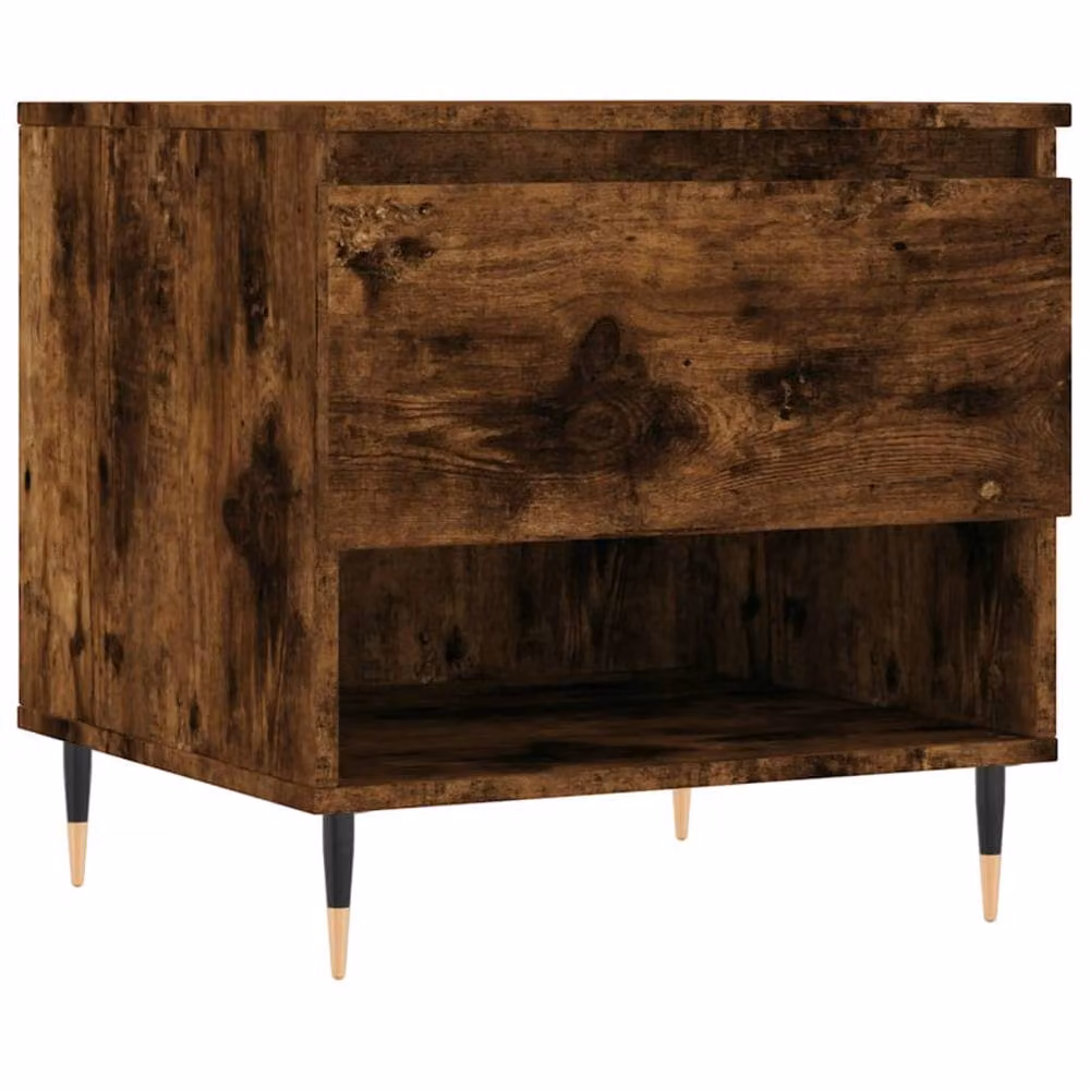 Berkfield Home Modern Nested Coffee Tables, 2 Piece Set, Smoked Oak Brown, W/D/H: 50 x 46 x 50 cm – 4