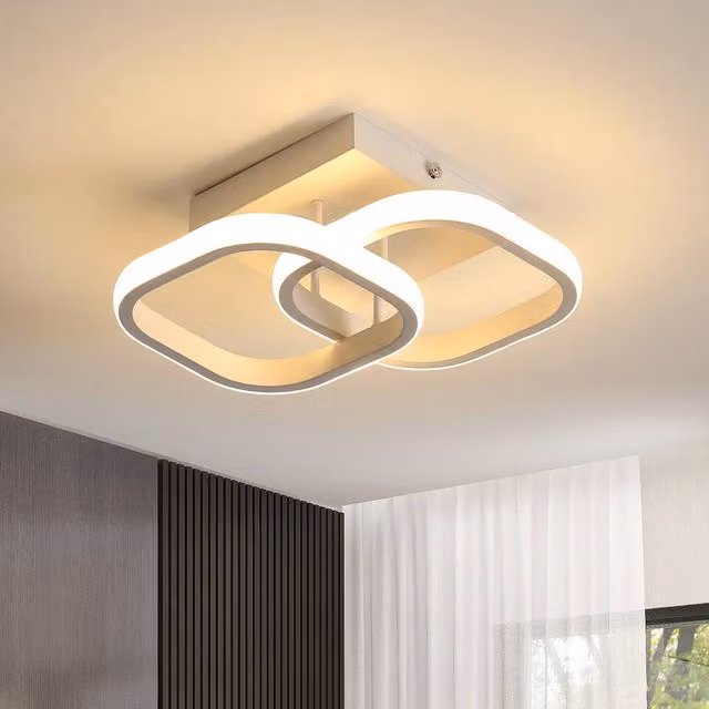 Goeco Modern Square LED Ceiling Light, 22 W, Warm White 3000 K, White – 1