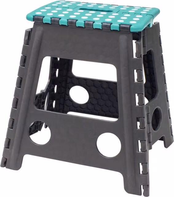 JVL Large Grey Foldable Stool