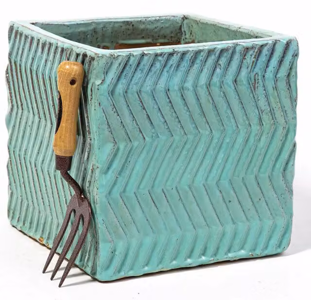 Primrose Blue and Turquoise Geometric Ceramic Tabletop Planter