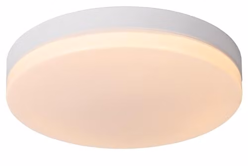 Lucide Biskit White LED Flush Ceiling Light with Motion Sensor for Bathrooms, Diameter: 40 cm