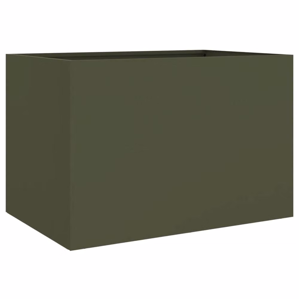 Berkfield Home Steel Planter Tub, Green, W: 62 cm, D: 47 cm, H: 46 cm – 3