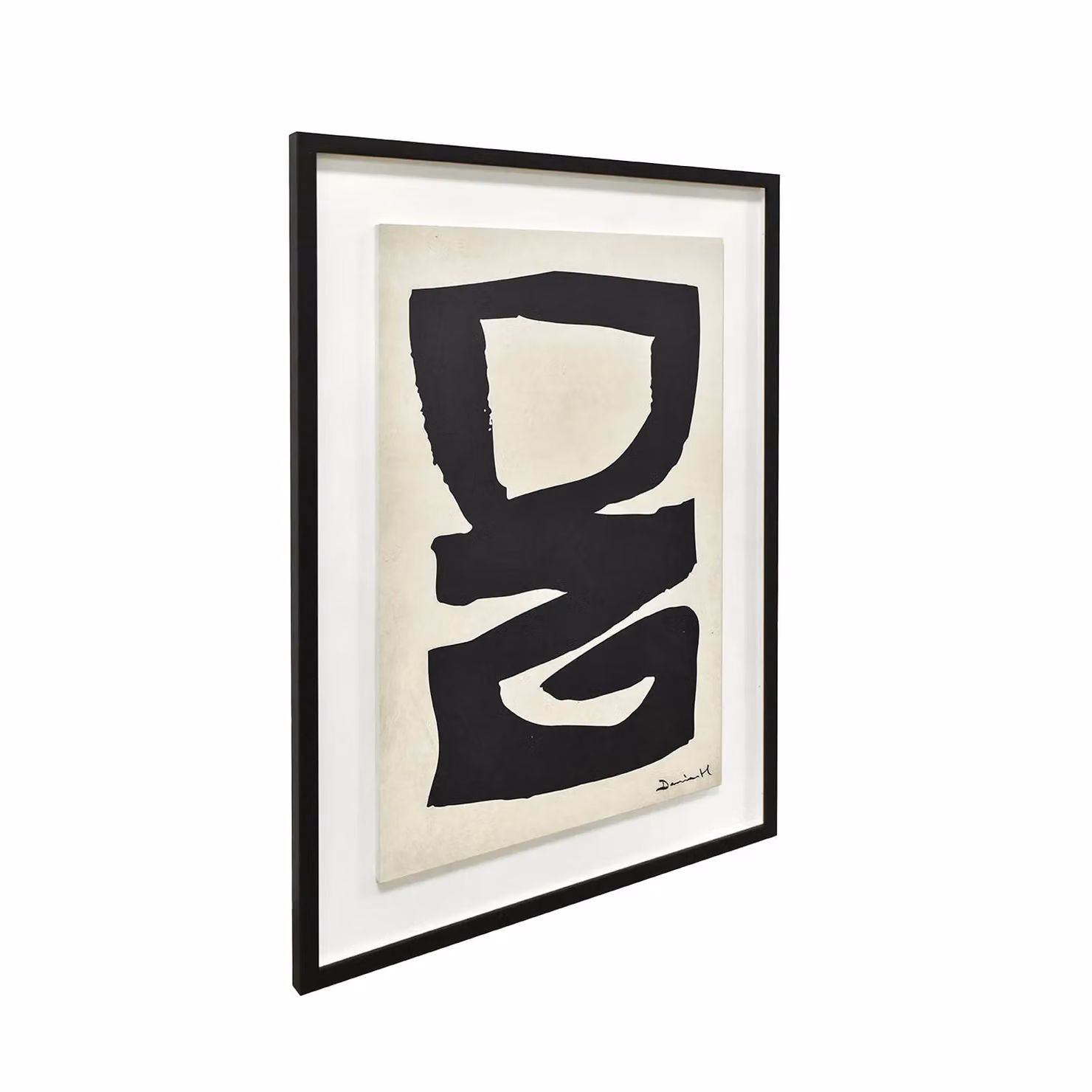 Dan Hobday Abstract I White Wood Framed Rectangular Wall Plaque – 2