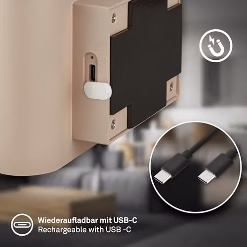 Briloner Rechargeable LED Wall Light with Motion Sensor and Up & Down Lighting, Beige, W/D/H: 16 x 9.5 x 6.5 cm – 7