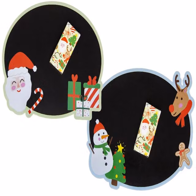 LG-Imports Pack of 12 White Christmas Chalkboards with Chalk for Creative Drawing and Colouring