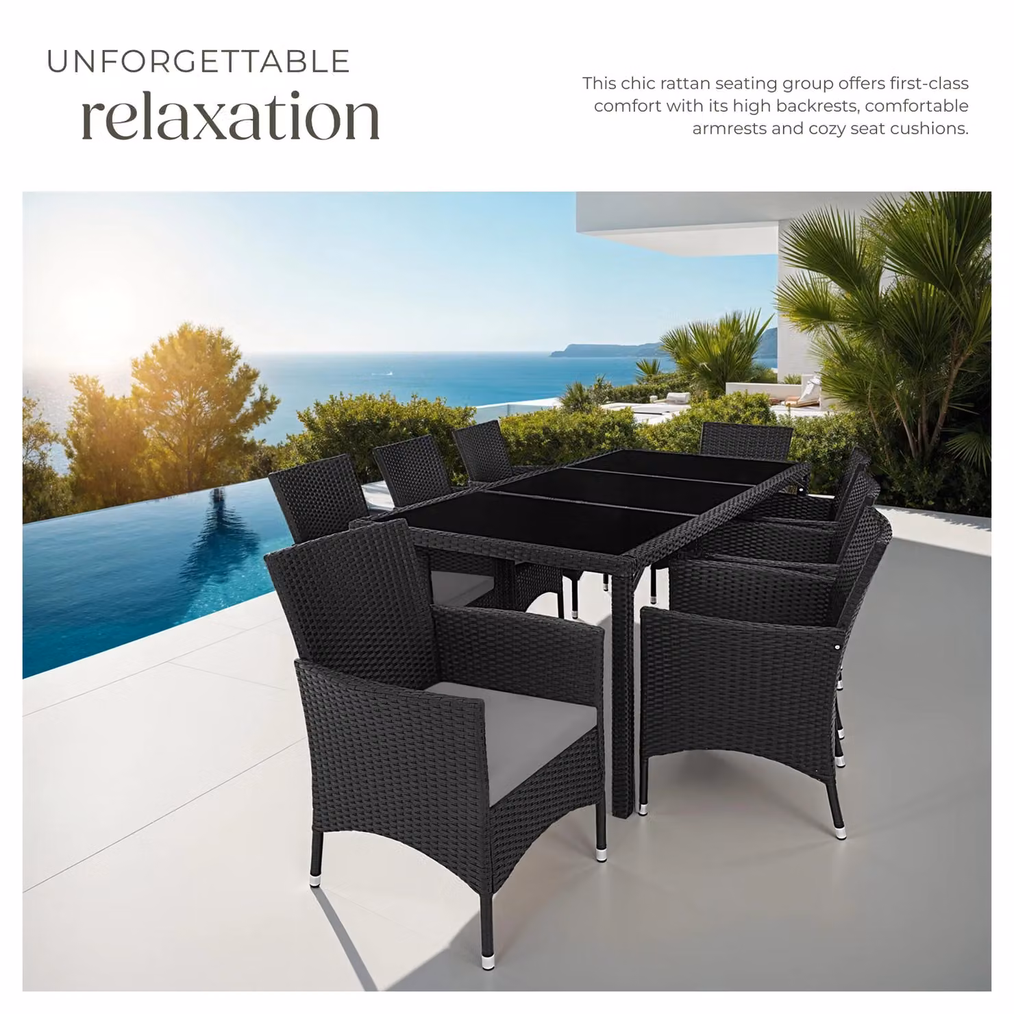 tectake Almansa Garden Furniture Set in Bronze and Black – 4