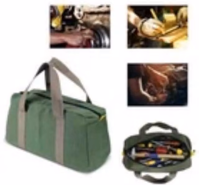 Havendro Heavy Duty Canvas Tool Storage Bag with Strap, Green, W/D/H: 40.64 x 22 x 22 cm – 1