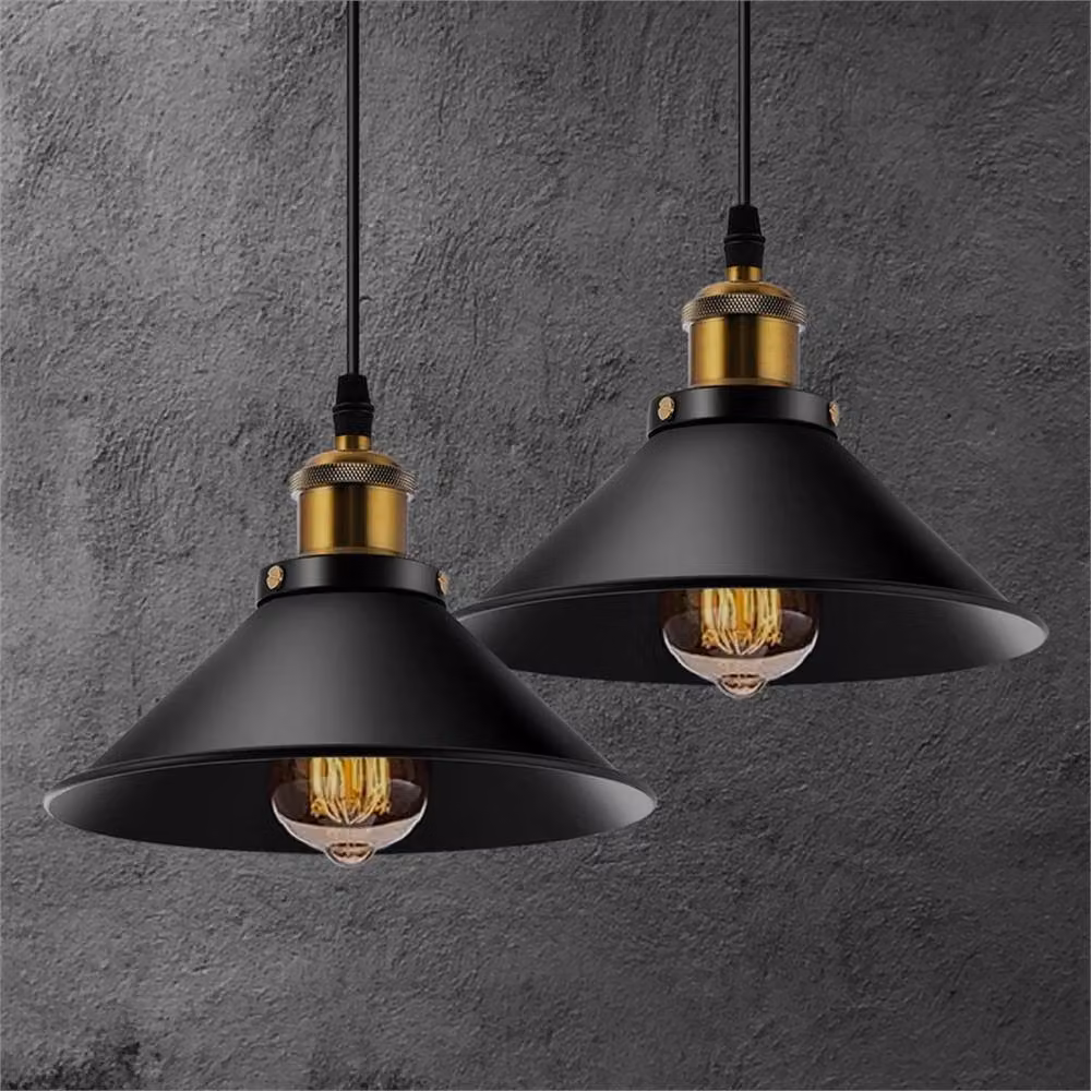 Havendro Vintage Industrial LED Dome Pendant Ceiling Light in Black – 5