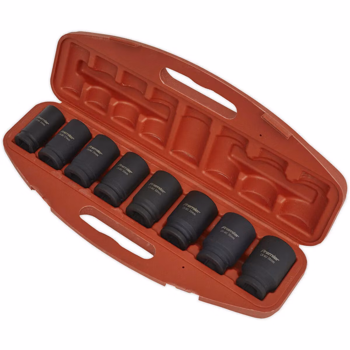 Loops 8pc Metric Deep Impact Socket Set with 3/4 inch Square Drive and Storage Case in Multicolour – 3
