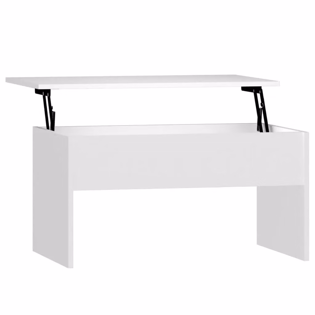 Berkfield Home White Modern Rectangular Coffee Table with Lift Mechanism, W: 80 cm, D: 50.5 cm, H: 41.5 cm – 2