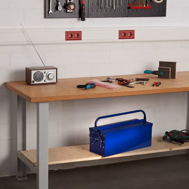 tectake Steel Toolbox, Blue