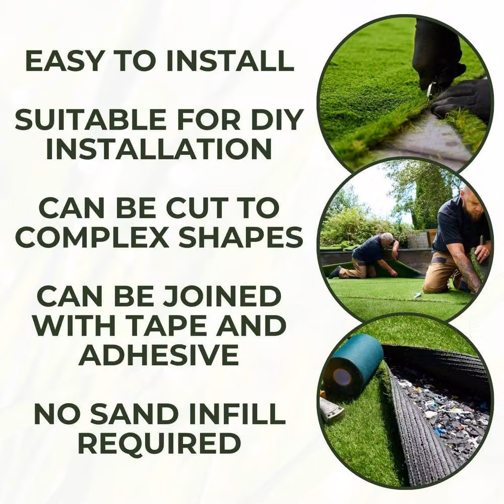 Ark Mat 7mm Green Artificial Grass Astro Turf, W: 14m x D: 4m – 2