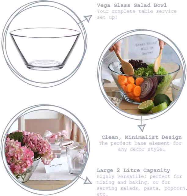LAV Vega Glass Serving Bowl in Transparent – 1