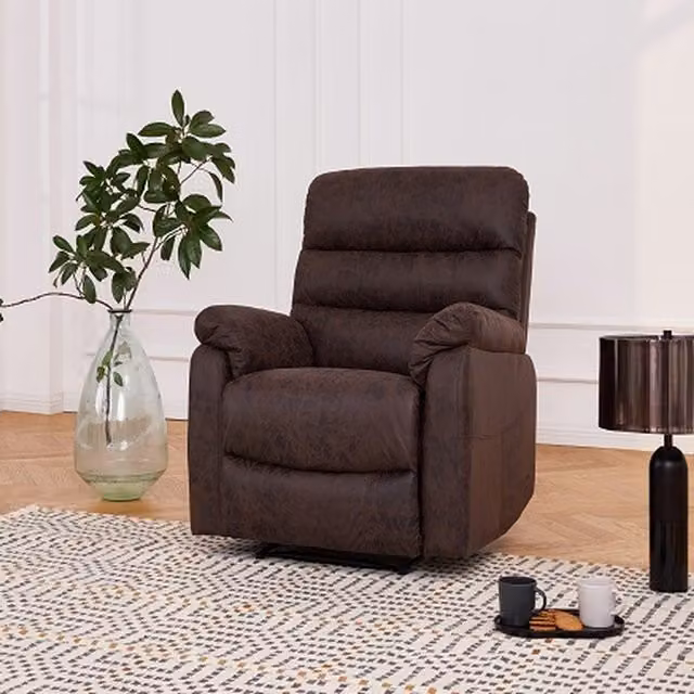 Home Detail Maxwell Brown Air Leather Manual Recliner Sofa