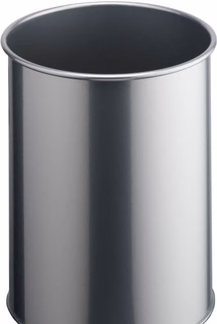 Durable Silver Metal Waste Bin 15 Litre