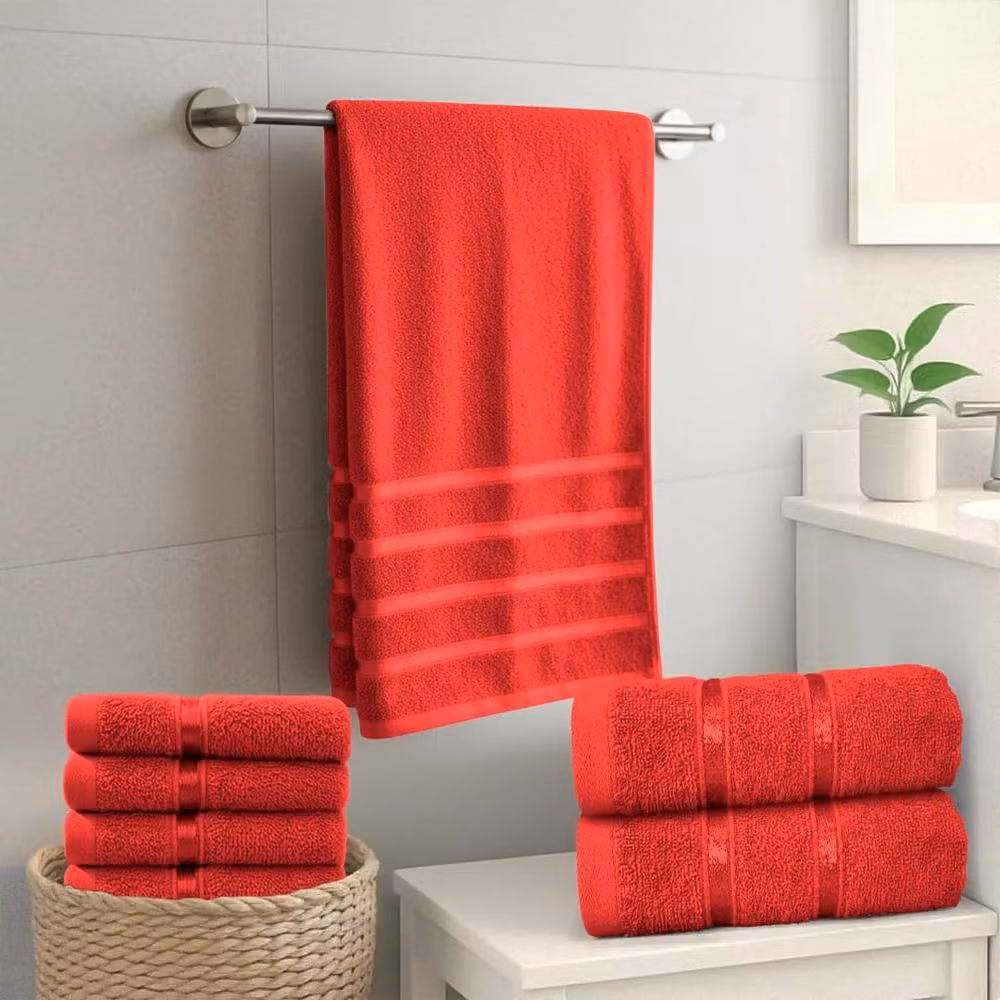 Smart Living 8 Piece Luxury Cotton Towel Set in Red – 2