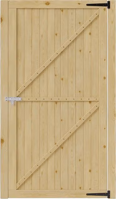 Darphe Timber Garden Gate with Latch in Brown and Beige