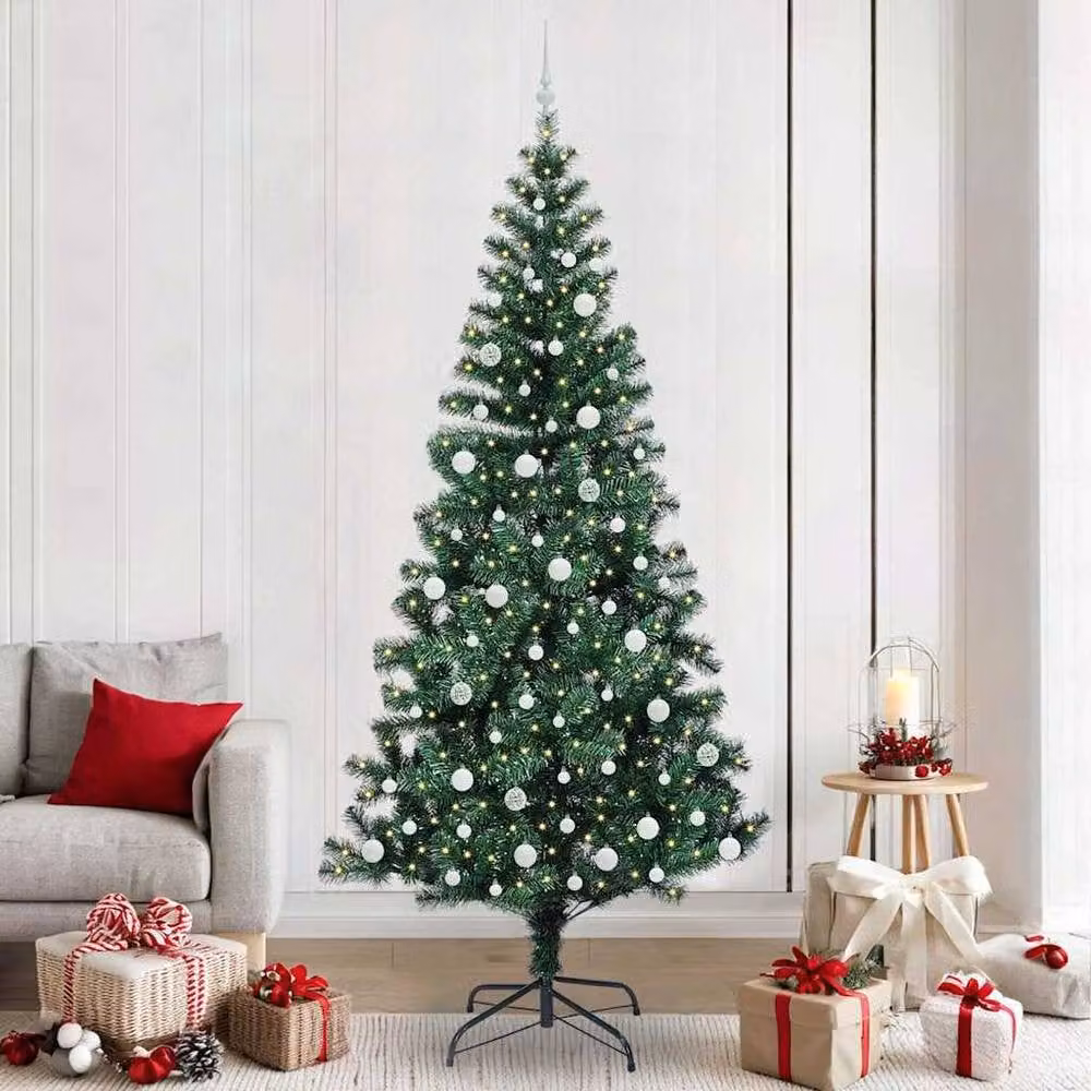 Berkfield Home Elegant Pre-lit Artificial Christmas Tree in Green, Height: 240 cm – 2