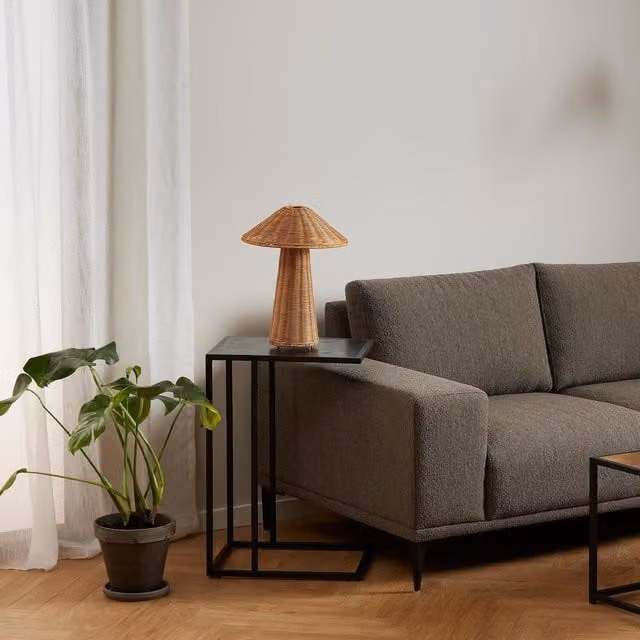 FurnitureboxUK Seaton C Shaped Black Side Table
