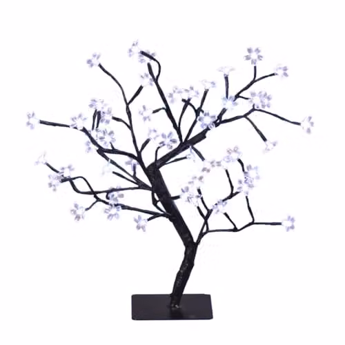 The Christmas Workshop 45cm Blossom Tree with 48 Bright White LED Lights, Mains Operated, White – 1