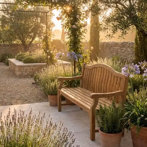 Royalcraft MARIA Large 3-Seater Acacia Wood Garden Bench in Natural Brown – 2