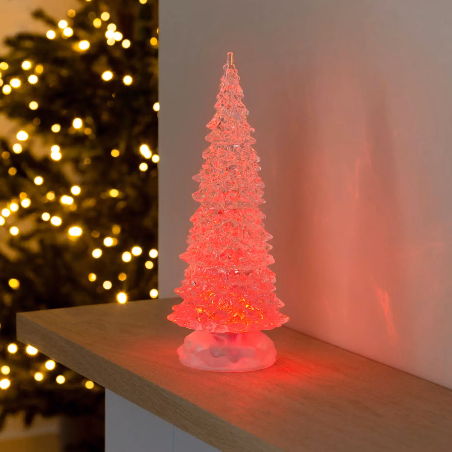 Christow Colour Changing Christmas Tree Light LED Glitter Water Spinner Tabletop Decoration, H: 26 cm – 2