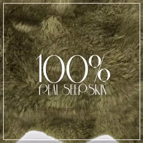 Infinity Leather Genuine Sheepskin Wool Rug in Green, W/D: 180 x 60 cm – 4