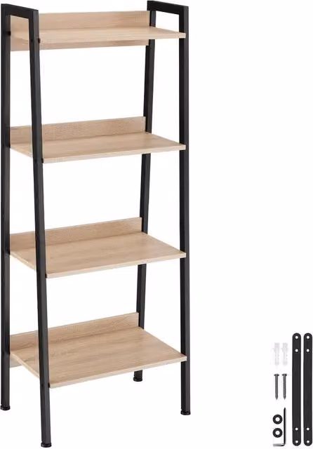 tectake Chatham Industrial Shelving Unit in Light Brown Oak and Black