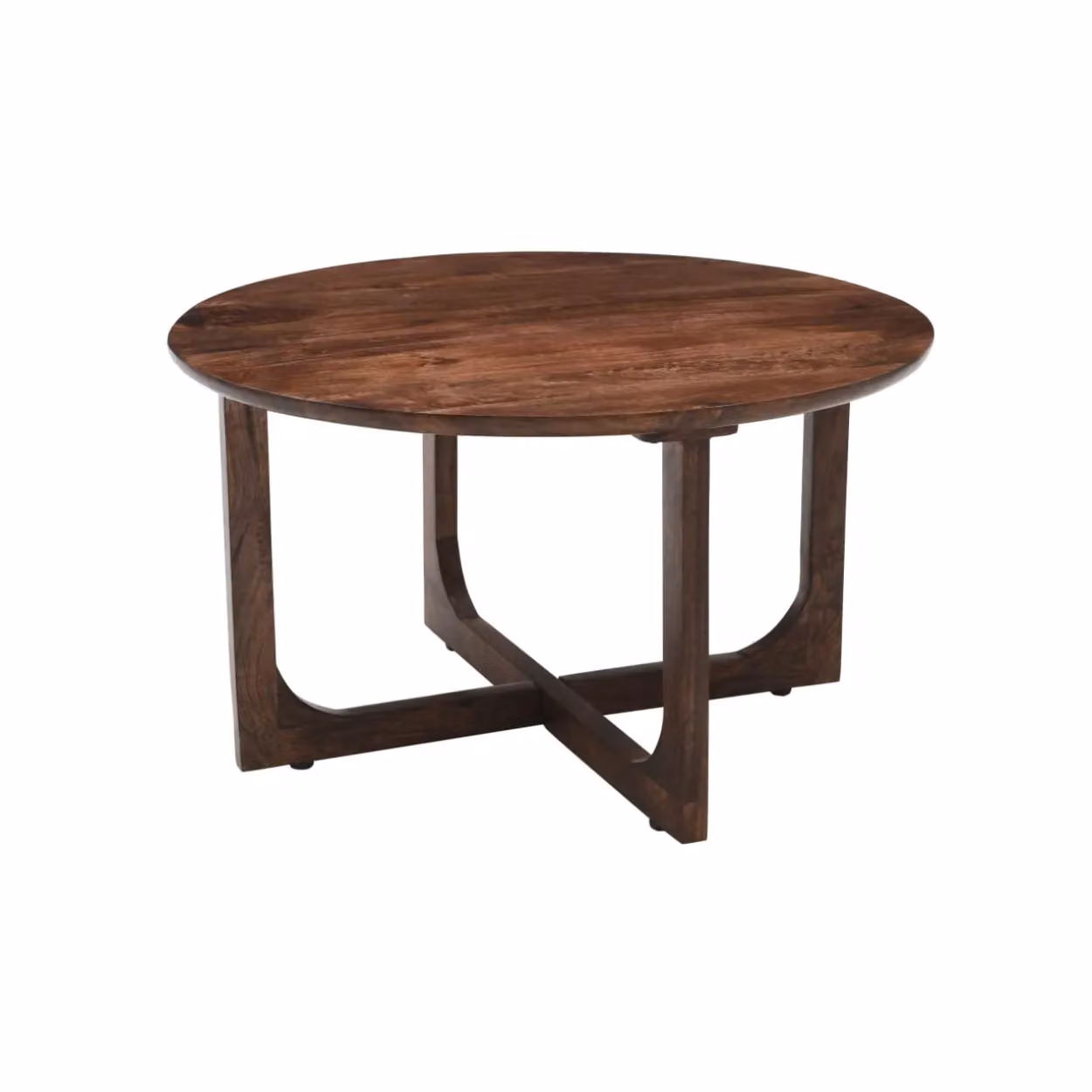 IH Design Nolan Round Mango Wood Coffee Table in Brown, Diameter: 80 cm, Height: 45 cm – 2