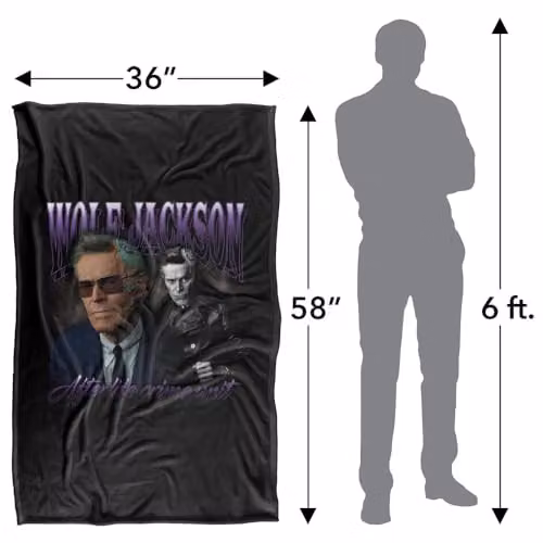 LOGOVISION Beetlejuice Beetlejuice Wolf Homage Super Soft Silky Touch Fleece Throw Blanket, Multicolour, W/D/H: 91 x 147 cm – 2